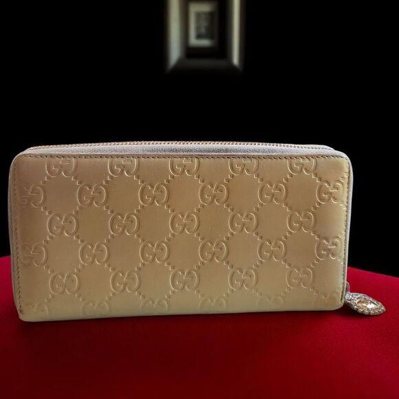 Gucci Rehab Repainted Guccissima Metal Bar Zip Around Wallet - Picture 4 of 9